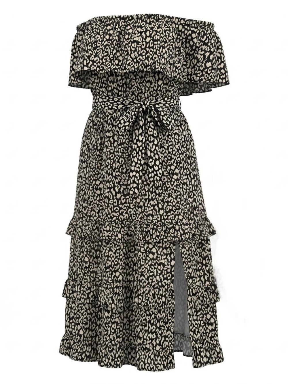 Zattcas Cheetah Print Strapless Maxi